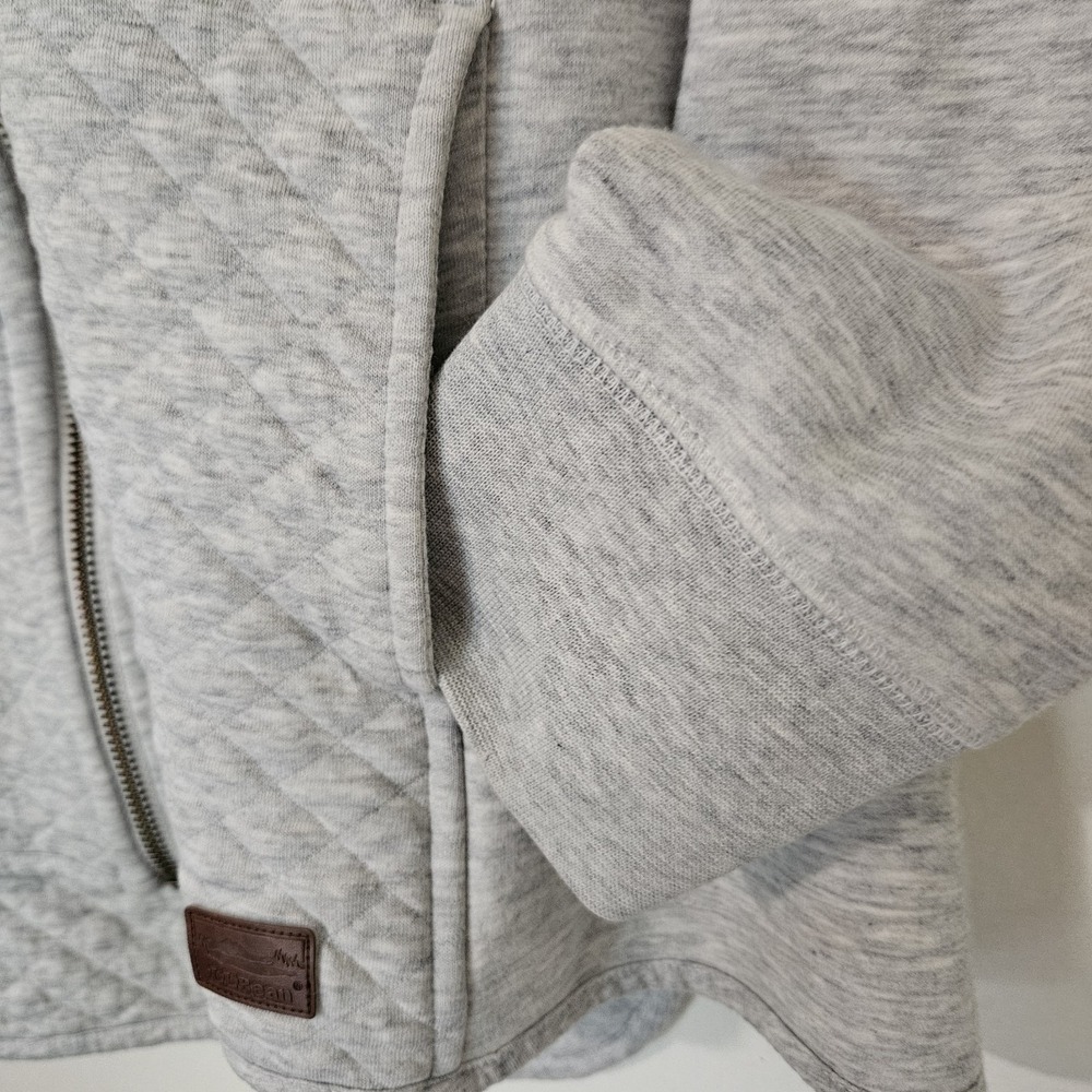 LL Bean Jacket Sweater S Grey Quilted Knit Full Zip Pockets Casual Layering Cozy - Picture 6 of 8
